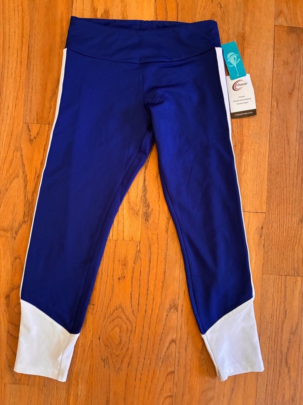 NWT Chasse Girls Black Cheer Leggings Youth Large